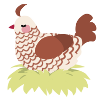 A cream and russet chicken with a lace pattern