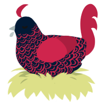 A tumblr and crimson chicken with a double-lace pattern