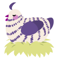 A cream and overcast chicken with a bar pattern