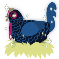 Abyss, a tumblr and ultramarine chicken with a lace pattern