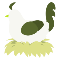 Green Laceless, a white and olive chicken