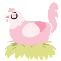 A rose chicken with a head pattern