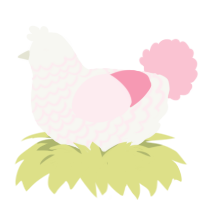 (unnamed), a white and rose chicken with a lace pattern