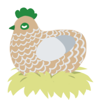 A beige and mist chicken with a lace pattern