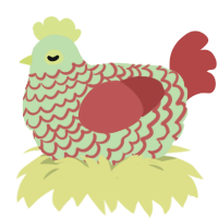 (unnamed), a gluppy and red chicken with a lace pattern