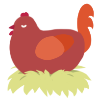 (unnamed), a red and vermilion chicken