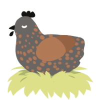 (unnamed), a grey and brown chicken with a speckle pattern
