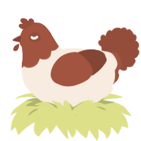 A cream and russet chicken with a head pattern