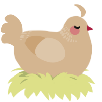A beige chicken with a neck-band pattern