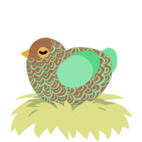 A brown and spring chicken with a double-lace pattern