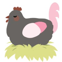 A grey and rose chicken