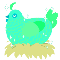 A mint and spring chicken with a lace pattern