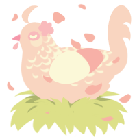 A rose chicken with a half-lace pattern