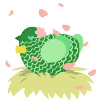 A viridian and spring chicken with a lace pattern