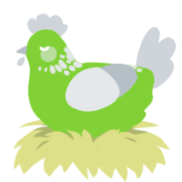 A grass and mist chicken with a neck-speckle pattern