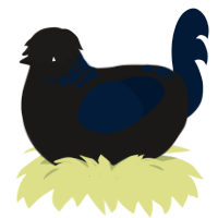 A sable and tumblr chicken with a neck-speckle pattern