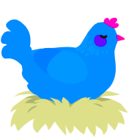 A sapphire chicken with a neck-speckle pattern