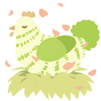 The Secret Garden, a white and grass chicken with a bar pattern