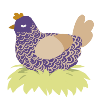 Iris, a overcast and beige chicken with a double-lace pattern