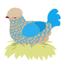 A beige and sky chicken with a lace pattern