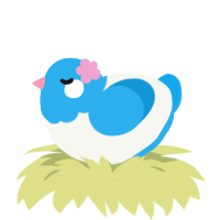 Cocktail, a white and sky chicken with a head pattern