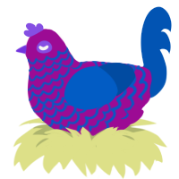 (unnamed), a plum and ultramarine chicken with a lace pattern