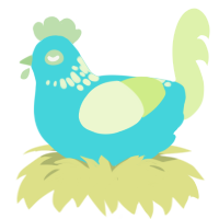 (unnamed), a aqua and apple chicken with a neck-speckle pattern