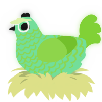 Cownapper, a spring and grass chicken with a lace pattern