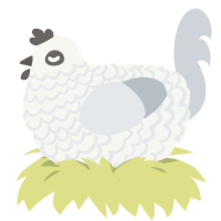 A white and mist chicken with a lace pattern