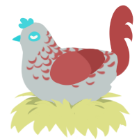 Bevac, a silver and red chicken with a half-lace pattern