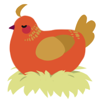 A vermilion and gold chicken with a neck-band pattern