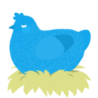 A sky chicken with a double-lace pattern