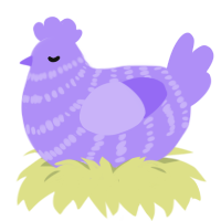 A lilac chicken with a bar pattern