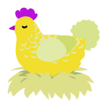 A yellow and lemon chicken with a half-lace pattern