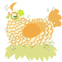 A sable and ultramarine chicken with a lace pattern
