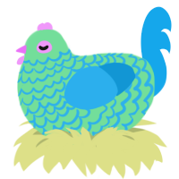 A spring and sky chicken with a lace pattern