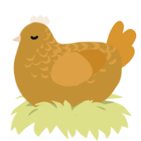 A gold and orange chicken with a half-lace pattern