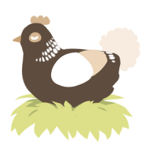A bark and cream chicken with a neck-band pattern