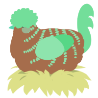 A brown and spring chicken with a half-bar pattern