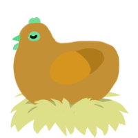 A gold and ochre chicken