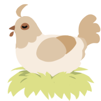 (unnamed), a cream and beige chicken with a head pattern