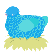(unnamed), a sky and aqua chicken with a lace pattern