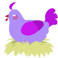 A lilac and amethyst chicken