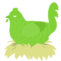 A grass chicken with a lace pattern