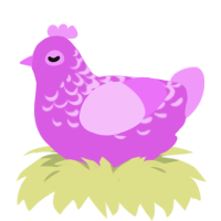 A orchid and lavender chicken with a half-lace pattern