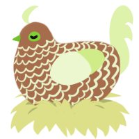 A brown and apple chicken with a lace pattern