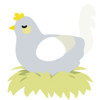 A mist and white chicken
