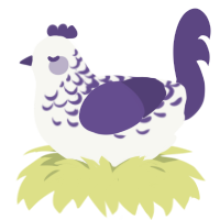 A white and overcast chicken with a half-lace pattern