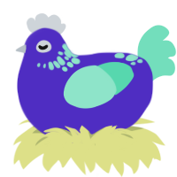 Chargestone, a indigo and mint chicken with a neck-speckle pattern