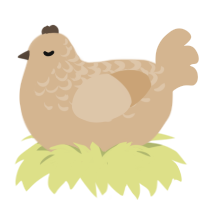 A beige chicken with a half-lace pattern
